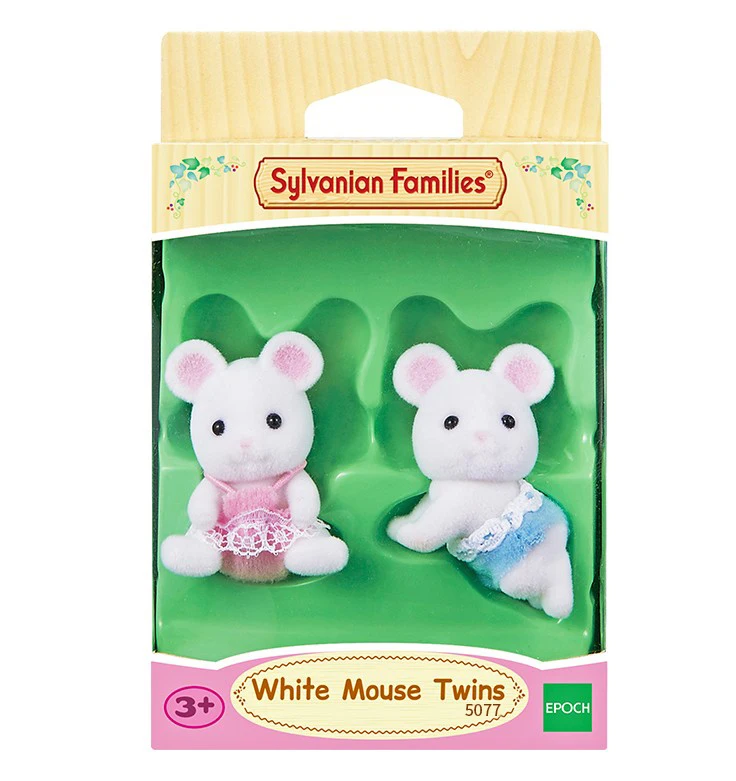 Sylvanian Families кукольный домик пушистые аксессуары для детской куклы белые крысы/мышь близнецы девушка подарок новинка#5077