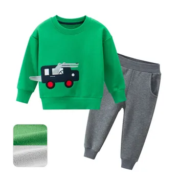 

Autumn New Arrival Toddler Boys Clothing Sets Cartoon Car Long Sleeve Sweatshirt Pants 2pcs Thicken Sport Suit 2 3 4 5 6 7 Y