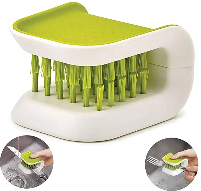 

Creative U-shape Cleaning Brush Multifunctional Kitchen Knife Fork Chopsticks Tableware Cleaning Tool Safe Hand Protection