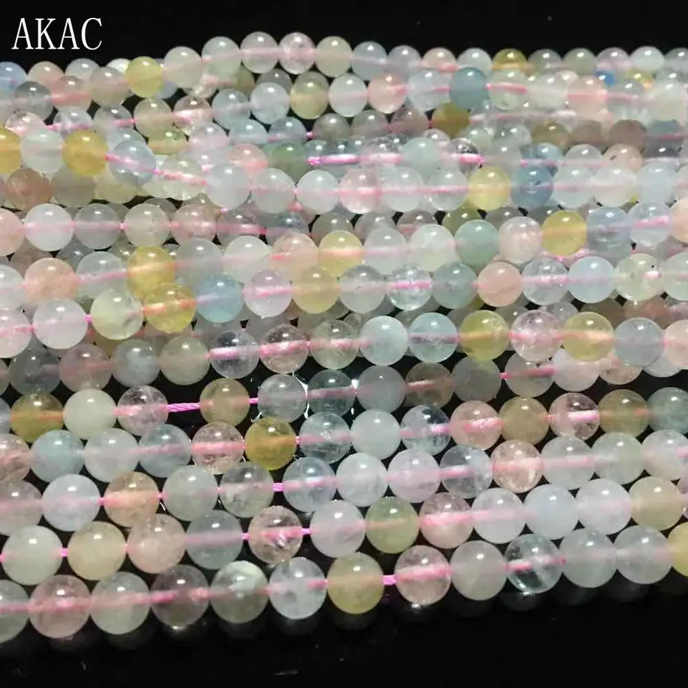 Около 6 мм натуральный берилл гладкие круглые бусины approx60-63beads/прядь