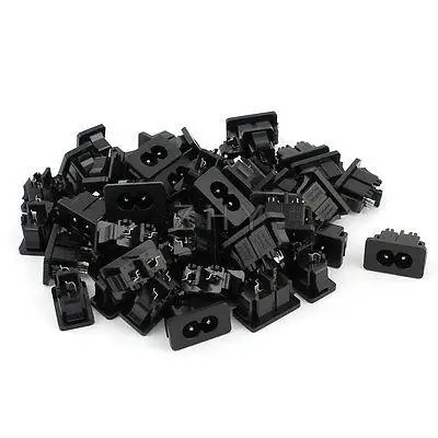

AC 250V 2.5A/5A IEC320 C8 Male Inlet Plug Power Socket Adapter 50Pcs