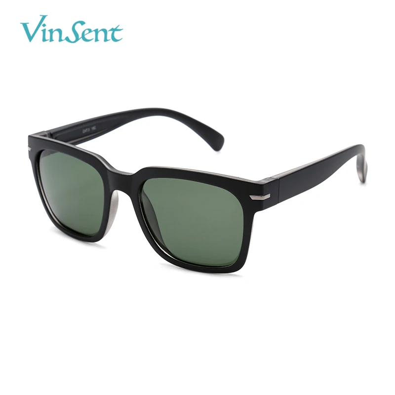 

VinSent Men Sunglasses PC Lens PC Frame Sunglasses Brand Designer Driving Sun glasses Male High Quality Rectangle Style