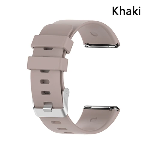 Силиконовый ремешок для Fitbit versa 2, аксессуары для умных часов, браслет, однотонный ремешок, мягкий, водонепроницаемый, быстро прилегающий браслет - Цвет: Khaki