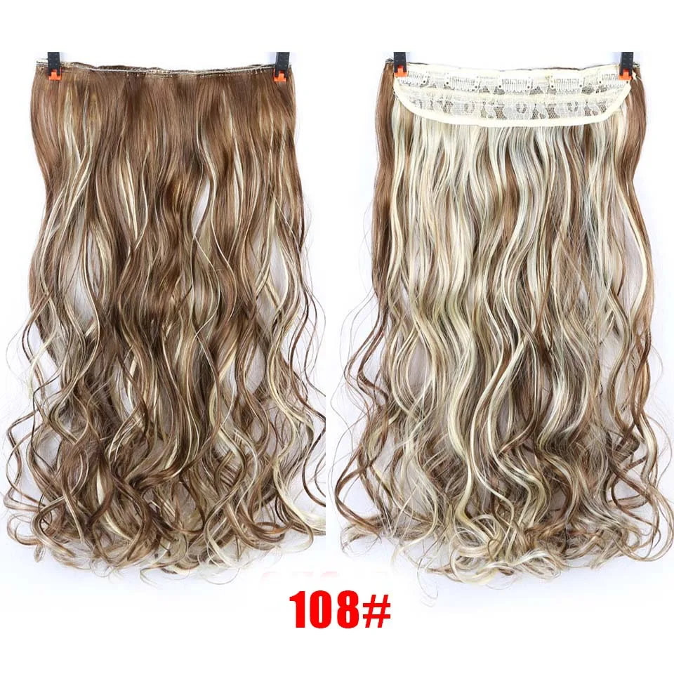 MEIFAN, 60 см, черный, коричневый, высокая температура, синтетические волосы для женщин, длинные, натуральные, шелковистые, прямые, 5 клипов, для наращивания волос - Цвет: 108