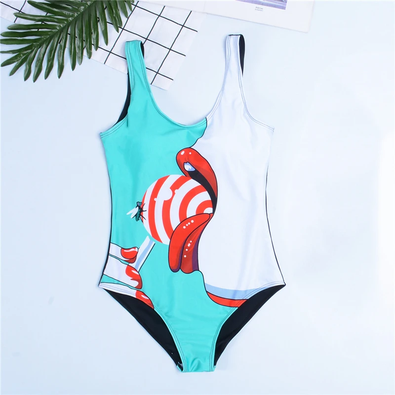 JCSWIM, сдельный Купальник для женщин, мультяшный принт,, сексуальный бикини, купальник, пляжная одежда, купальник, Женский Бразильский бикини-боди