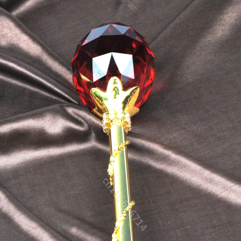 Красные хрустальные палочки с круглым шаром в стиле Sceptres золотого цвета для свадебного торжества красоты, вечерние костюмы ручной реквизит-Аксессуары