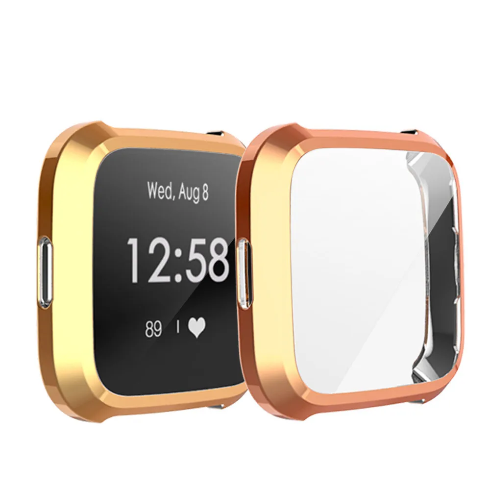H Гальванический Мягкий ТПУ защитный чехол для Fitbit versa Lite Смарт-часы для смарт-часов аксессуары защитная коробка - Цвет: H