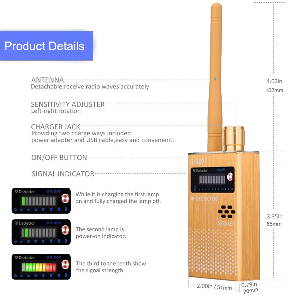 Анти-шпионский gps-сигнал объектив gps GSM wifi G3 G4 SMS RF трекер GSM шпионский дефектоскоп анти-скрытый детектор камеры