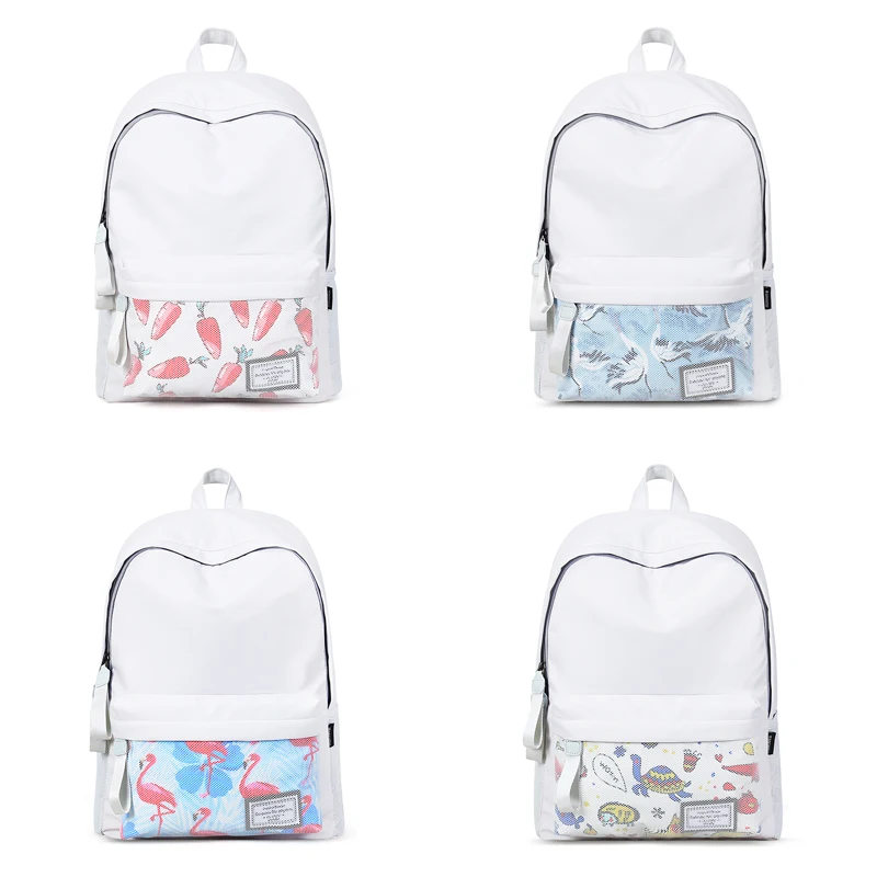 

14-15.6 inch Laptop Bagpack Fahion Canvas Backpack Bag for Women School Bag for Teenager Girls White Big Back Bag Korean Bookbag