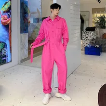 Для мужчин и женщин с длинным рукавом Свободные повседневные винтажные брюки карго комбинезоны мужской Уличная Хип Хоп мода комбинезон шаровары