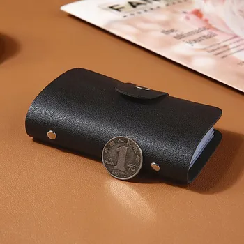 

Men Women Card package solid color Leather Credit Card Holder Case Card Wallet Business Card High capacity Wallet pure #30