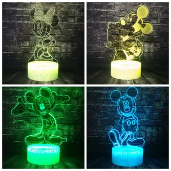 

Freeship Mickey Minnie Anime Lamp Cartoon Home Decor LED Bulb Desk Baby Sleep Mood Night Light Holiday Friend Xmas Birthday Toy