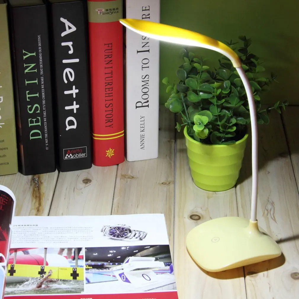 Touch Sensor Dimmable USB Powered LED Desk Table Bedside Reading Lamp Light