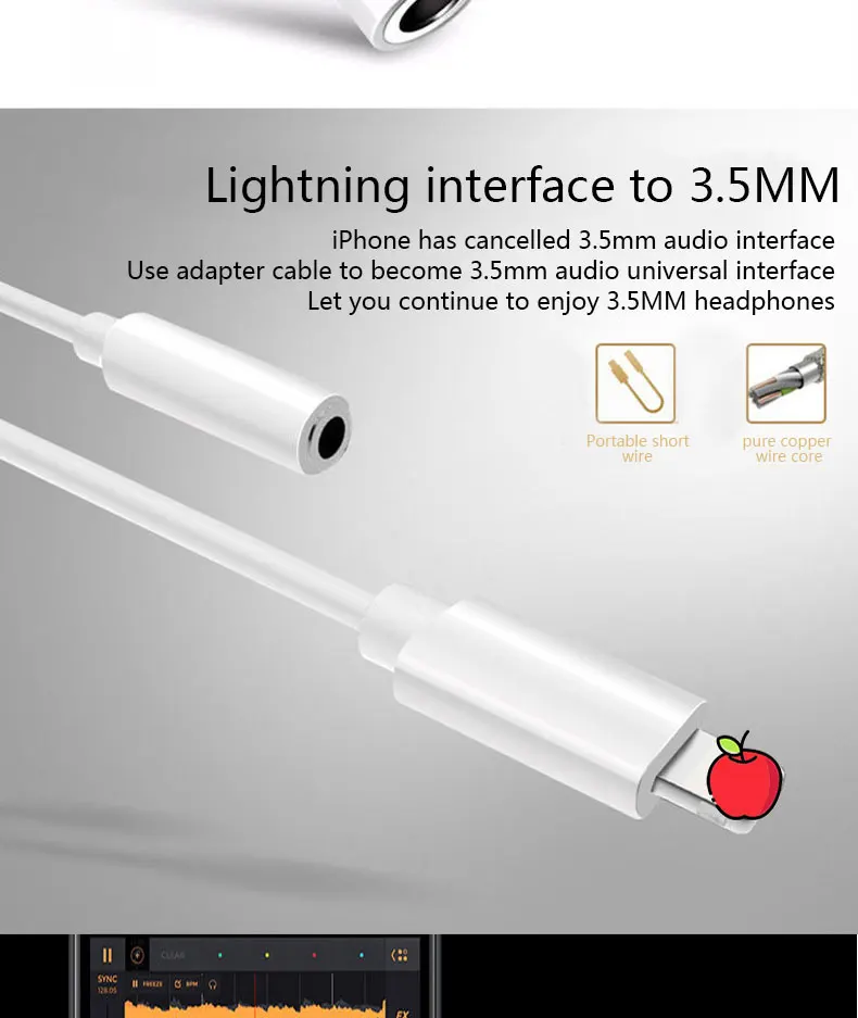 Подходит для Apple 7/8/X/XS аудио адаптер Освещение передача 3,5 гарнитура передача от производителя прямая