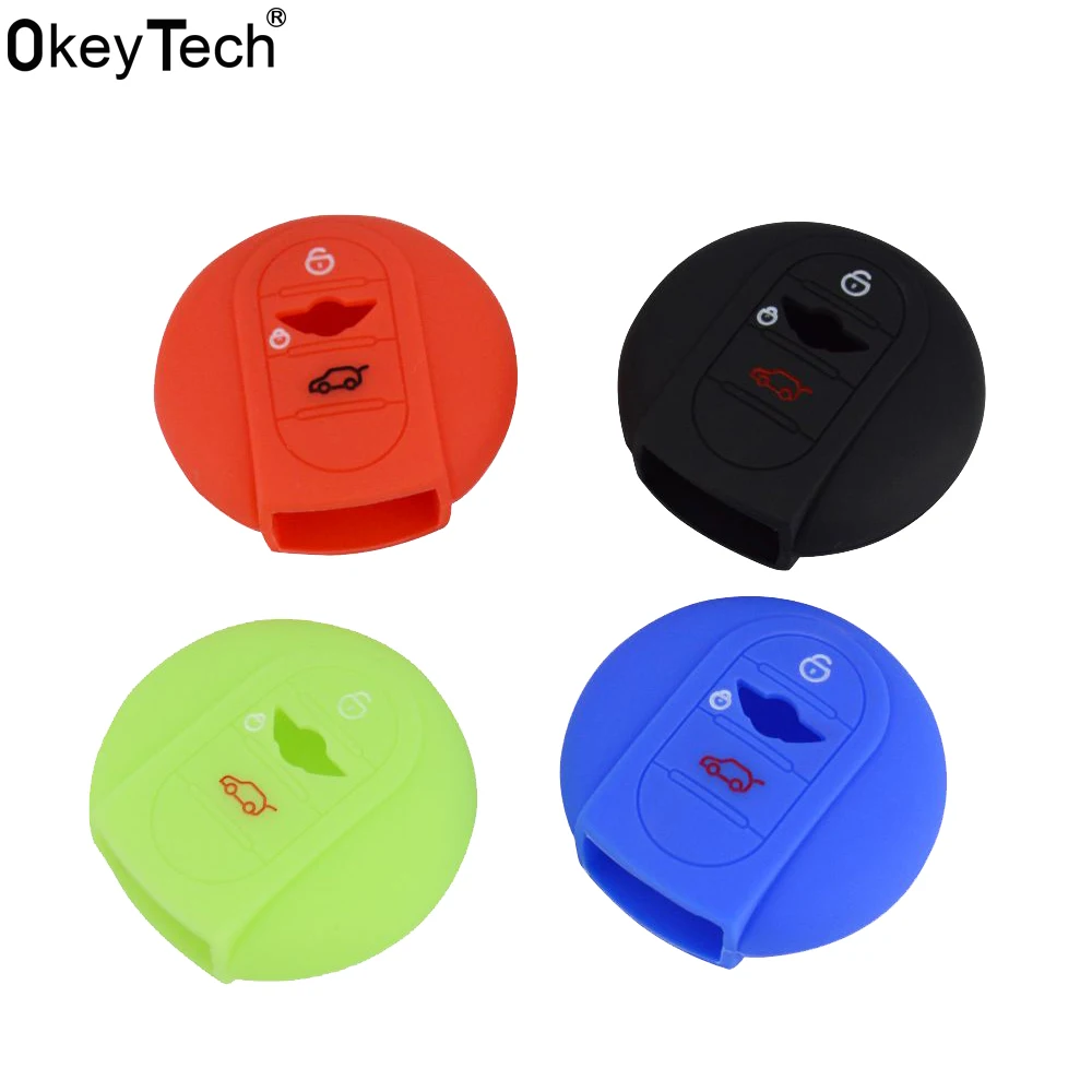 

OkeyTech 3 Button Silicone Remote Car Key Cover FOB For BMW MINI COOPER S JCW ONE+ F54 F55 F56 F57 F60 CLUBMAN Replacement Case