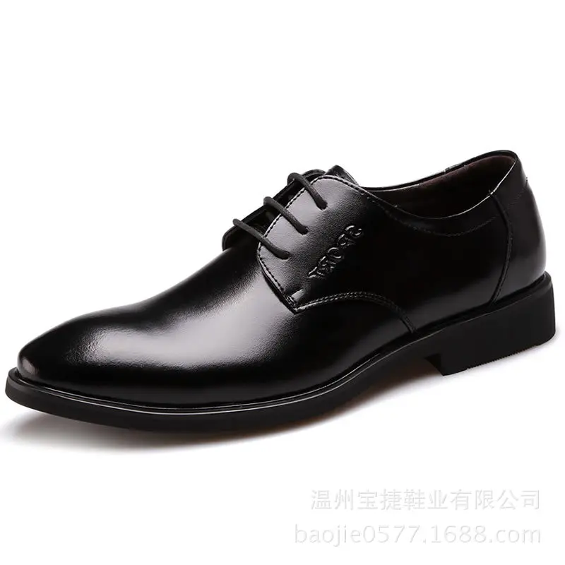 

Men Business Formal Wear Leather Shoes 2019 New Products Winter plus Velvet Business Casual Shoe Men's Shoes
