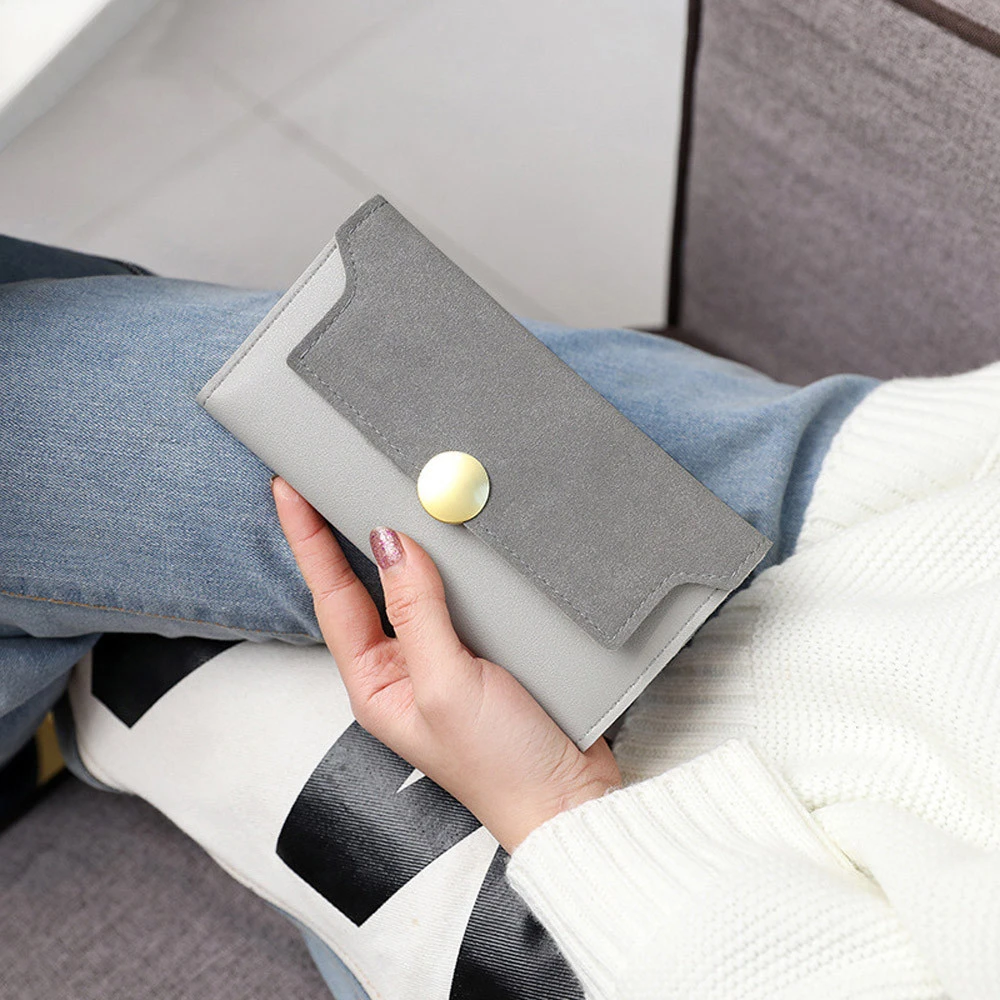 Женский матовый кошелек с застежкой, роскошная винтажная Сумочка, длинный бумажник Billfold, дизайнерский кошелек высокого качества, популярный 816