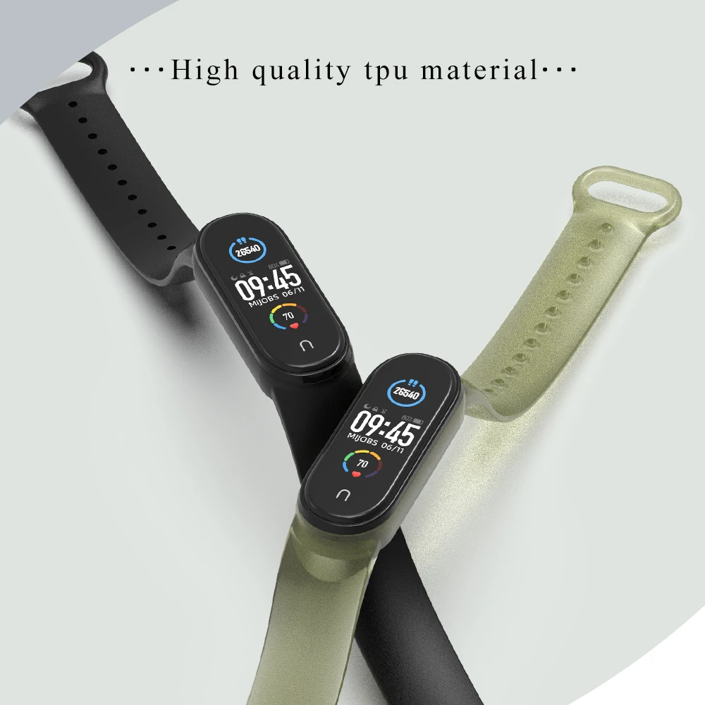 Сменные прозрачные для Xiaomi Mi Band 5 ремешок силиконовый Band5 спортивные браслеты