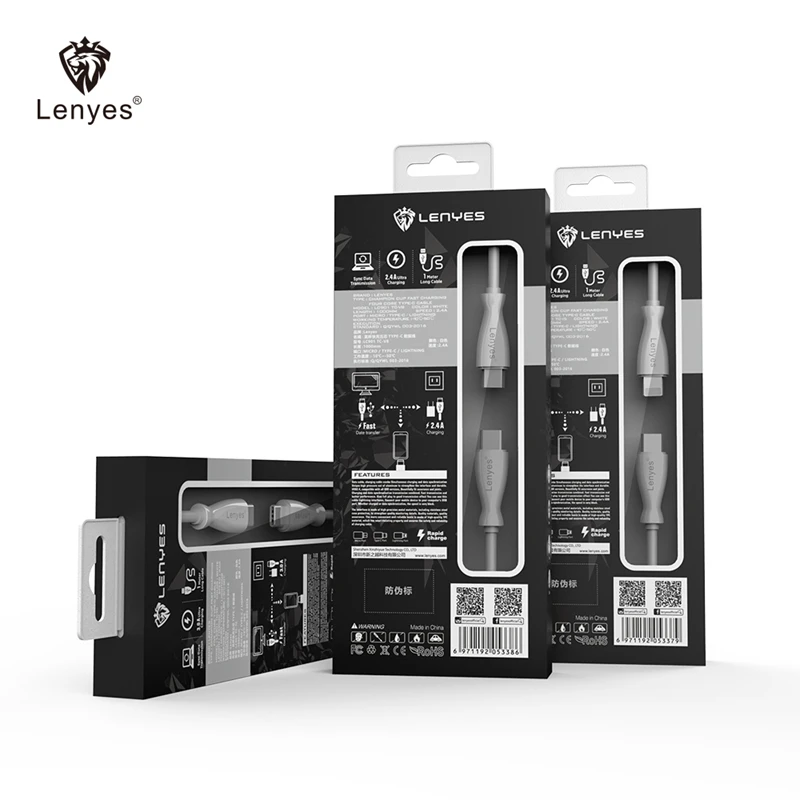 Lenyes 100 см USB C кабель type C к type-C Ios Micro A внешний аккумулятор зарядный кабель для передачи данных для Macbook для IPhone X XR XS 11 LC901-TC
