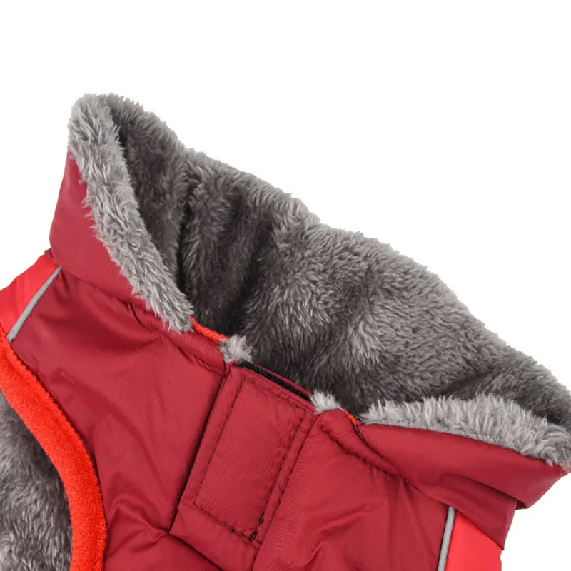 Зимнее пальто для собаки Толщина теплая ветрозащитная куртка для собаки Открытый водонепроницаемый светоотражающий жилет для собачек холодная погода одежда