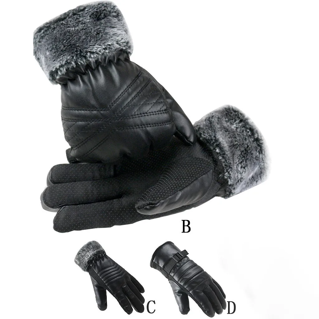 Мужские зимние теплые бархатные перчатки, теплые варежки, перчатки с использованием телефона для езды на велосипеде, перчатки для бега, ветрозащитные перчатки# SH
