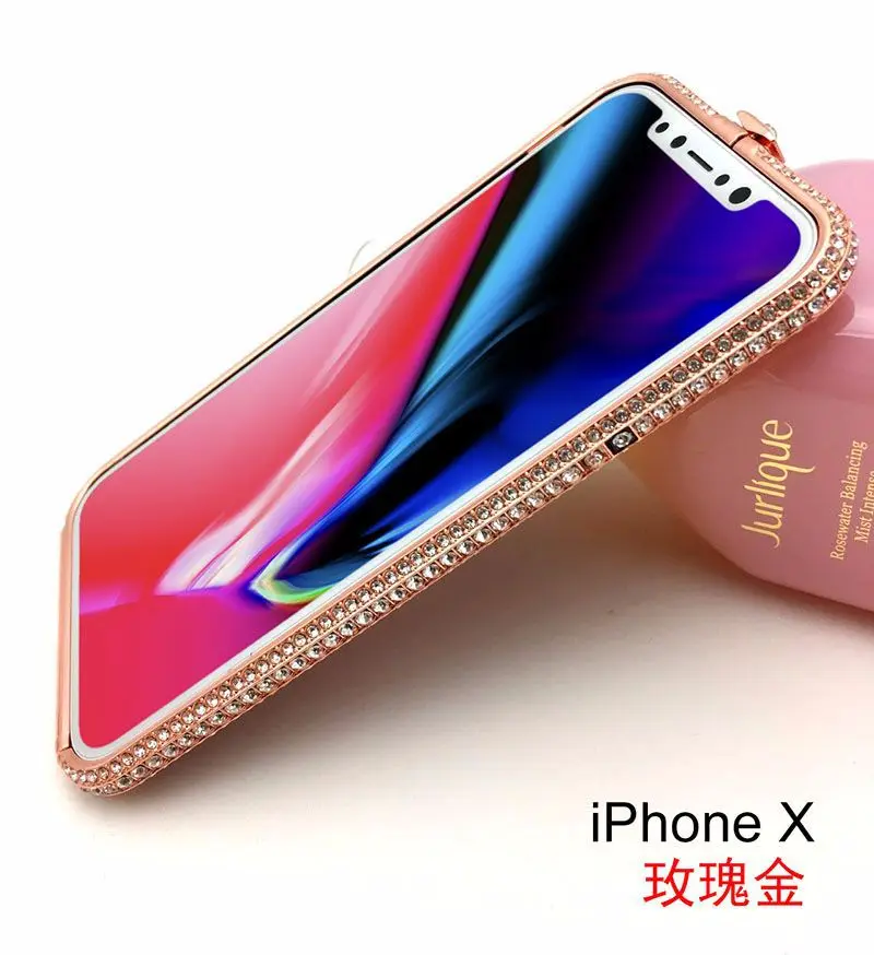Для Apple X ленточный Чехол для мобильного телефона роскошный блестящий алмаз женский Skycat продает - Цвет: Rose Gold