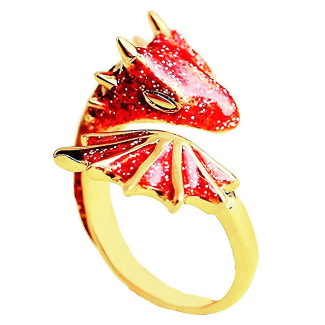 Enamel Starry Sky Small Blue Dragon Ring For Women Colorful Fresh Opening Adjustable Ring Unisex Charm Punk Jewelry Gift