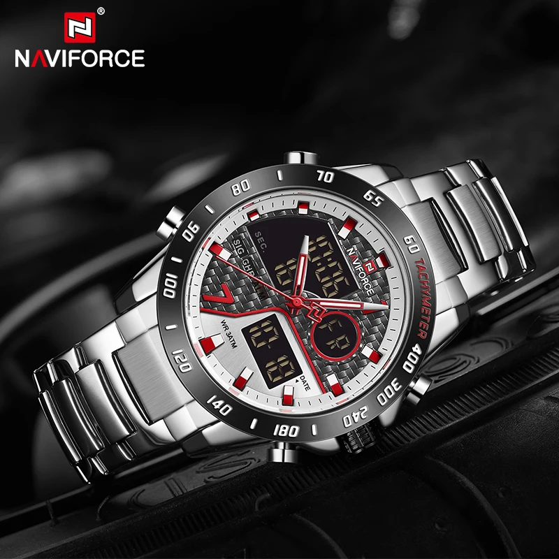 NAVIFORCE Luxury Men Watch Army Military Sport Wrist watch Mens Fashion Dual Display Digital Waterproof Clock Relogio Masculino