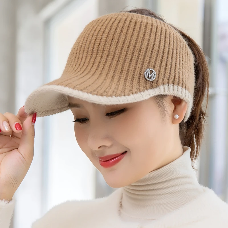 CNTANG 2021 Hats For Women Autumn Winter Sports Empty Top Caps Female Knitted Warm Baseball Cap Fashion Running Golf Sun Hat blank baseball caps