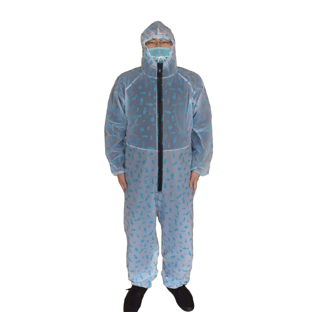 

ECO-friendly PVC film fabric protective clothing isolation clothing protective suit optional flame retardant rain suit