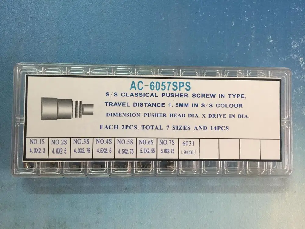 Classical Stainless Steel Chronograph Button Watch Pusher Screw In Type