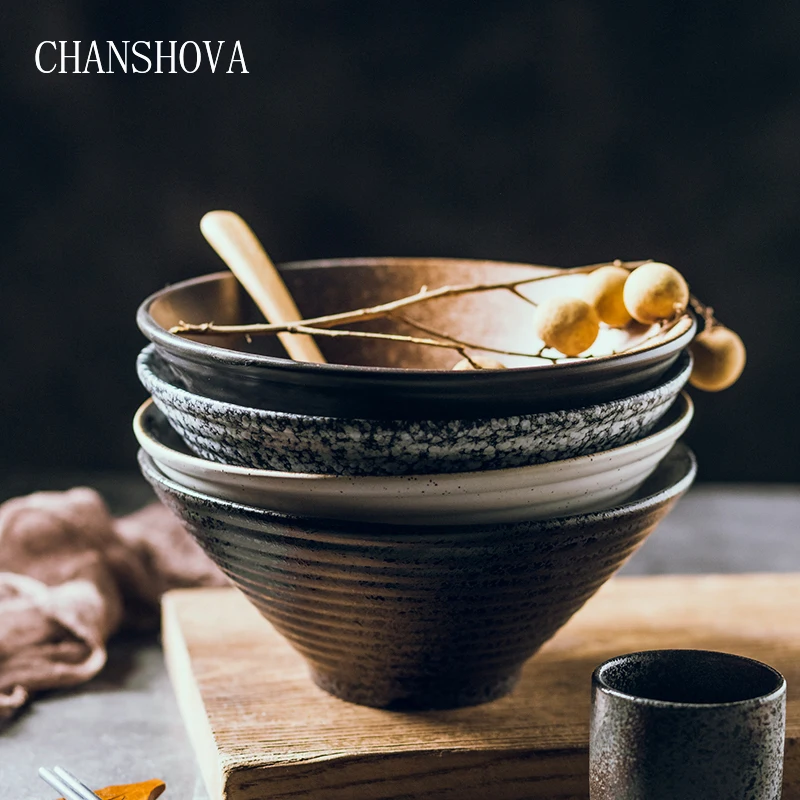 CHANSHOVA в китайском стиле Бамбуковая Шляпа Форма Цветная глазурь керамическая чаша 700 1000 мл фарфоровые чаши для лапши супа кухонная утварь