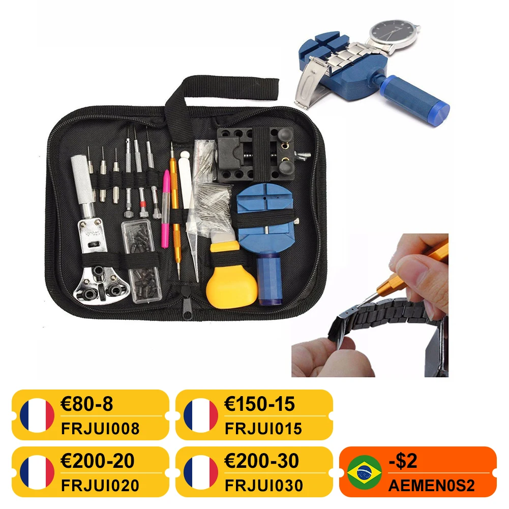 144Pcs Watch Tools Watch Opener Remover Spring Bar Repair Pry Screwdriver Clock Watch Repair Tool Kit Watchmaker Tools Parts 1