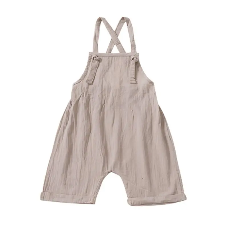 Летний детский комбинезон для маленьких мальчиков и девочек, комбинезон без рукавов на подтяжках, новые детские шорты на подтяжках, E65D