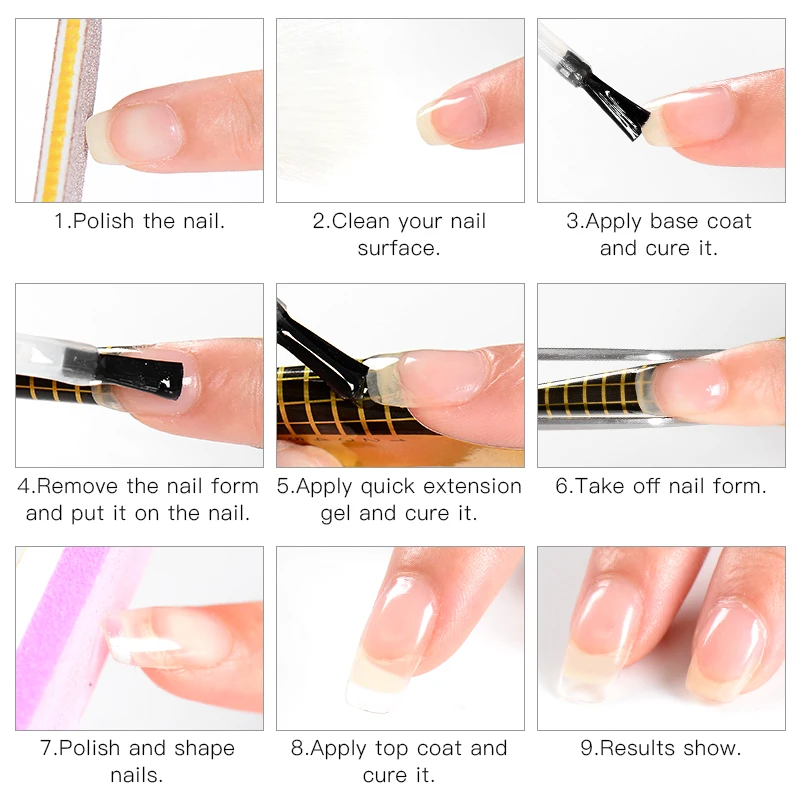 Набор для ногтей УФ светодиодный светильник Сушилка с гелем для ногтей лак для наращивания гель маникюр-наклейки для ногтей Наборы для ногтей буферная кисть основа верхнее покрытие