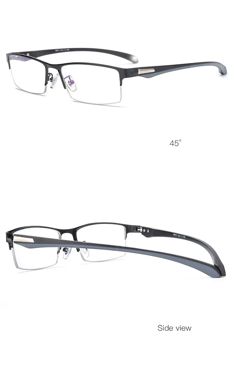 Men Myopia Glasses Frames Half&Full Male Eyeglasses Frame Fashion Metal Eyewear TR90 legs Prescription Optical Grade Glasses