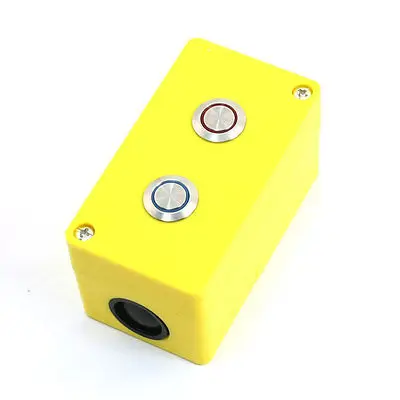 

3A 250VAC SPDT NO+NC Momentary Action Blue Red Round Metal Button Station