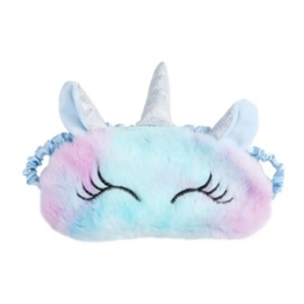 

Cute Plush Unicorn Blackout Eye Mask Teenage Cartoon Student Sleeping Blindfold Eye Mask Blackout Eye Mask