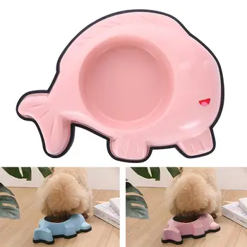 

1PCS Pet Bowl Cute Cartoon Fish Slip-proof Shock-proof Dog Food Bowl PP Plastic Cat Feeding Bowl Pets Supplies Feeding Dish