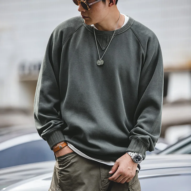 Vintage Men's Hoodies Sweatshirt Oversize Male Loose Cotton Solid Thicken  Warm Sweatshirts Casual Knitting Hoodied Clothes - AliExpress