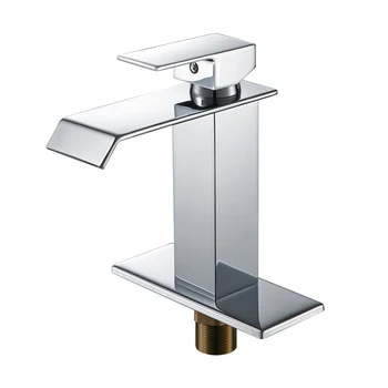 

Single Control Bathroom Basin Waterfall Faucet-Chrome Elbow