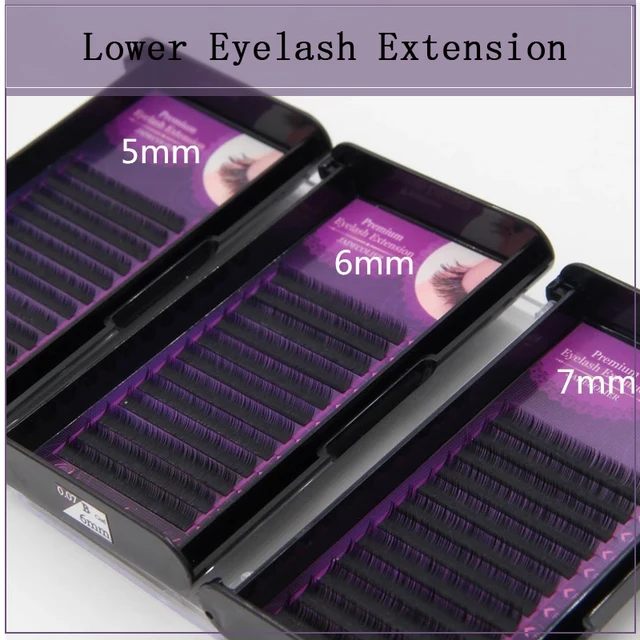 1 tray High quality J Curl B Curl C Curl Short  5mm 6mm 7mm Natural Long Under Eyelash Extention Makeup Lower Bottom Lashes 1