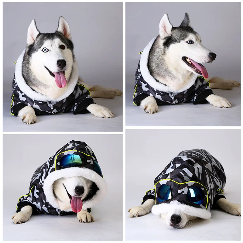 

HOOPET Pet Dog Clothes Winter Warm Cotton Clothes for Big Dog Leisure Style Color Winter Coat Large Dog 3XL-7XL 2 Feet