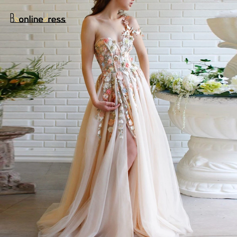 Embroidered tulle prom dress Outlet