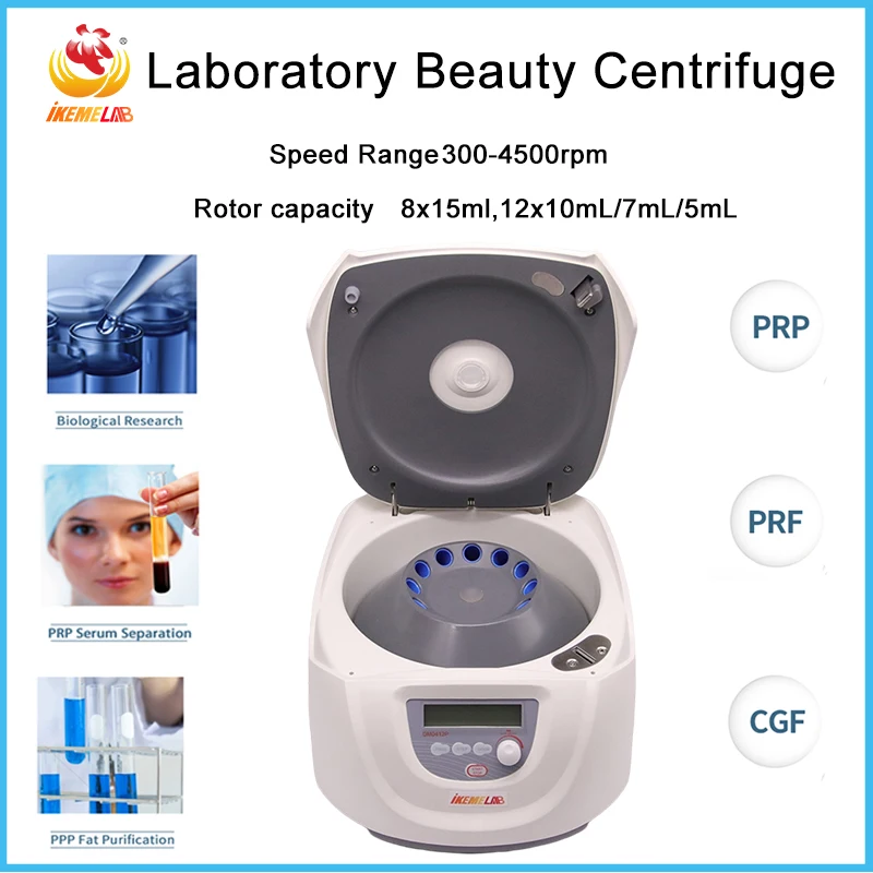 Laboratory Blood Centrifuge PRP/PRF/CGF Plasma Centrifuge 5/7/10/15ml Tube 4500rpm Low Speed Beauty Medical Supplies