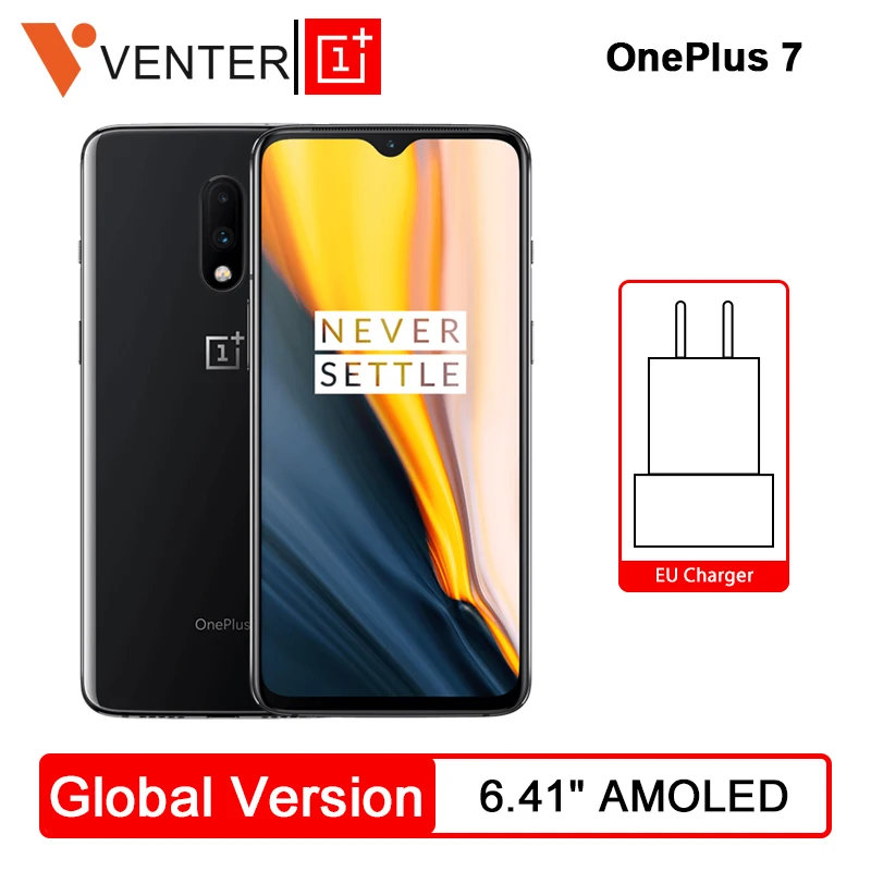 Оригинальная глобальная версия Oneplus 7 6 GB/8 GB 128 GB/256 GB Snapdragon 855 сотовый телефон Восьмиядерный 6,41 "AMOLED 48MP + 16MP задняя камера NFC