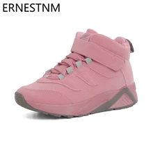 ERNESTNM/женские ботильоны; коллекция года; повседневные зимние ботинки; модные красные узкие ботинки из искусственной замши с круглым носком из водонепроницаемого материала; Zapatos De Mujer