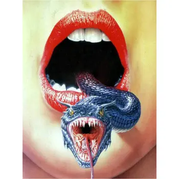 

New arrival diamond painting woman mouth snake full square landscape diamond mosaic handmade crafts stickers diamond embroidery