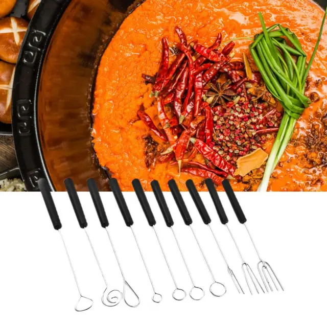 10Db/Set Csokoládé Mártó Villák Nagy Szilárdságú Hőállóság Rozsdamentes Acél Tartós Sütőszekrények Barbecue - Image 5