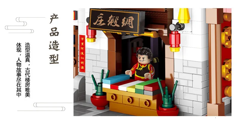 Xingbao звезда форта строительный блок Китайский Люди уличный пейзаж в национальном таможне архитектура модель для взрослых Xb01001